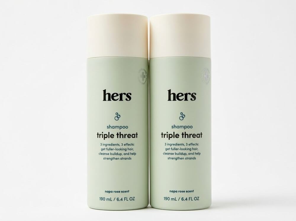 Hers Triple Threat Thickening Shampoo Set Of 2 Biotin Napa Rose 6.4 Oz